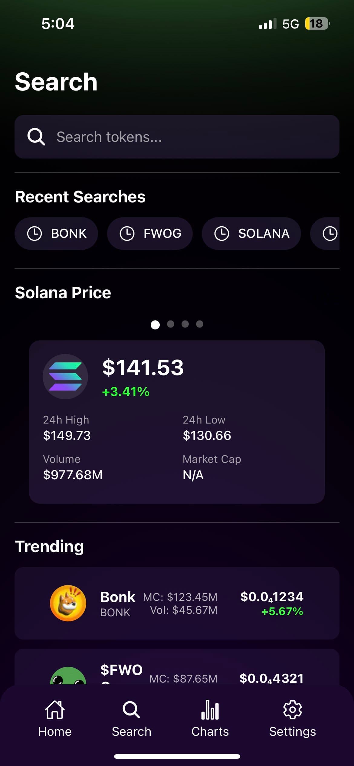 STELLAR token list